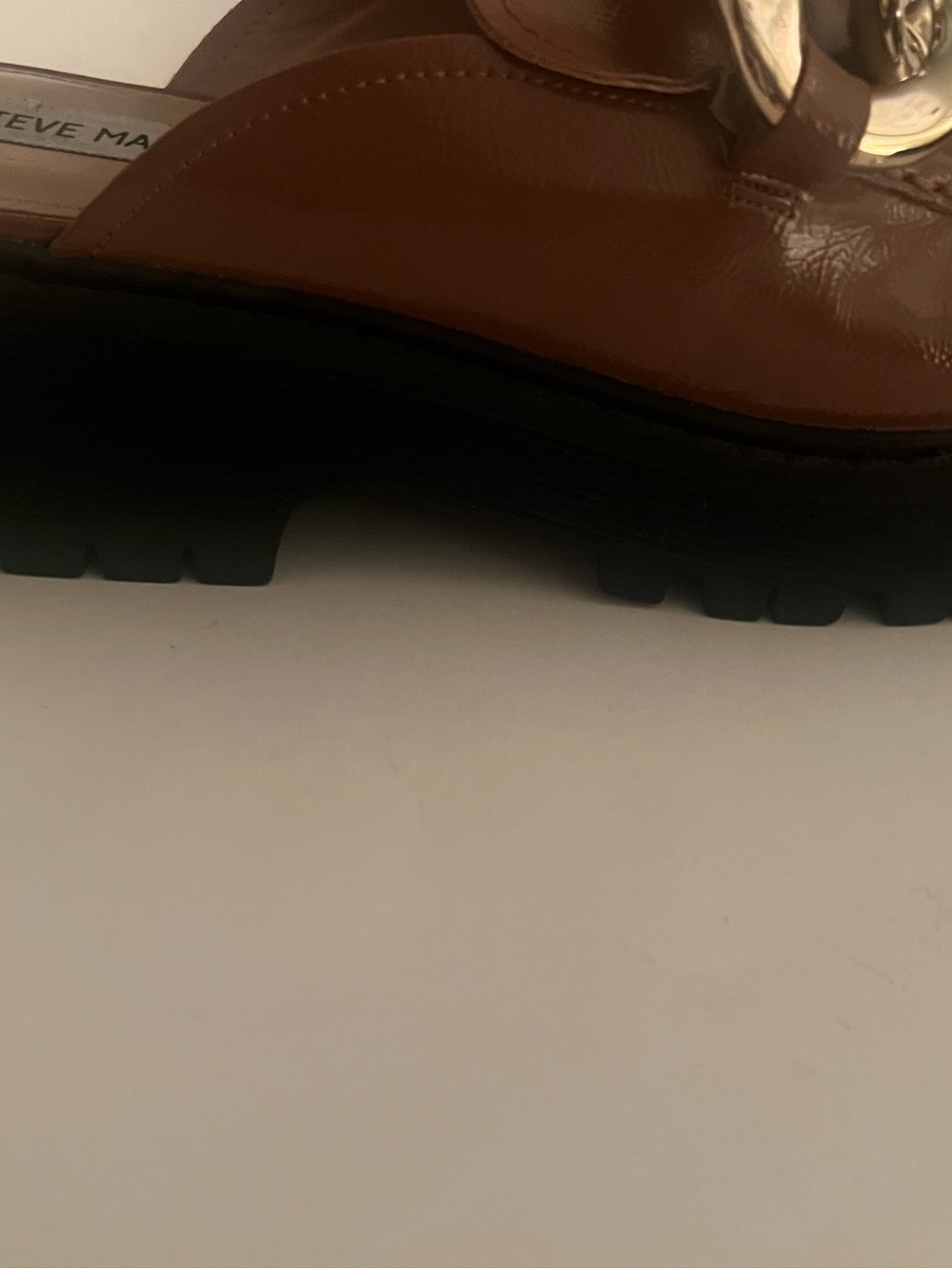 Steve Madden Brown Faux Leather Miri Mule Loafers Size 10 - Picture 9 of 11